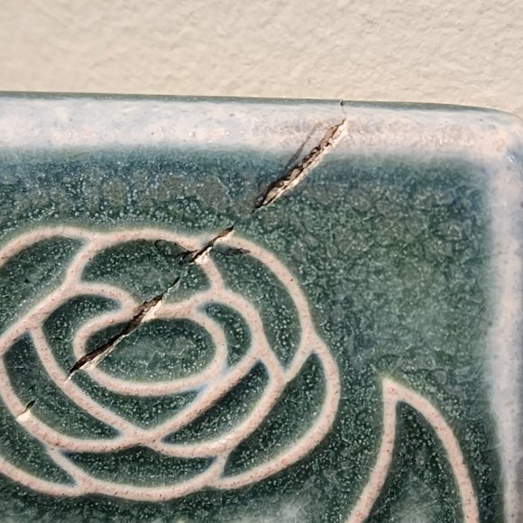 Vintage Pewabic Tile Rose Design - Picture 5 of 16